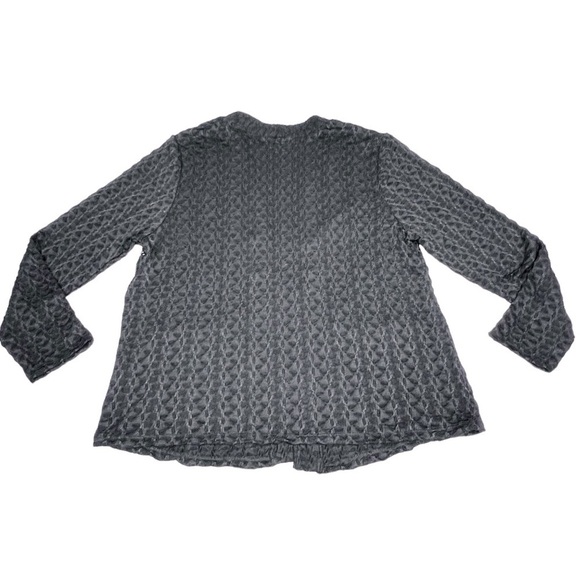 NWT HABITAT Shawl Pocket Jacket Black Cobblestone Knit Cardigan Size L - Picture 10 of 16